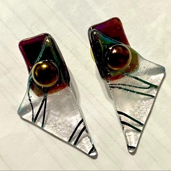Jewelry - (3/$15) Handmade Art glass earrings